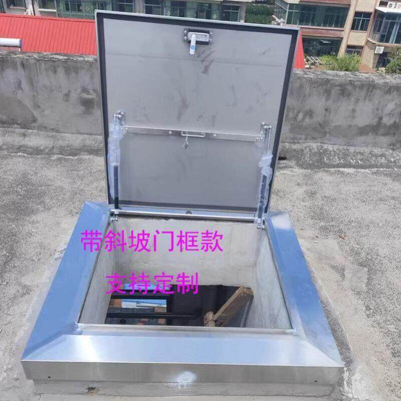 定制不锈钢门板防雨雪盖板门框屋面阁楼顶上人口天井检修口地窖口