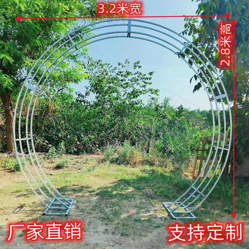 婚庆铁艺双层铁艺圆环背景支撑架双杆拱门舞台背景桁架圆形拱门