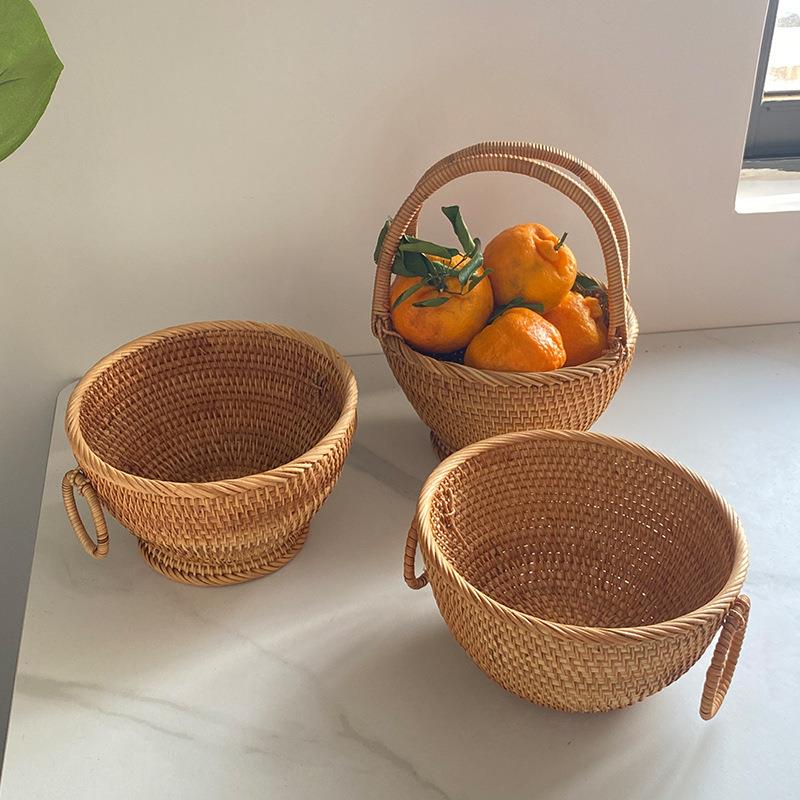 围炉煮茶手工编织收纳水果糖果家用客厅零食点心盘糕点中式果盘