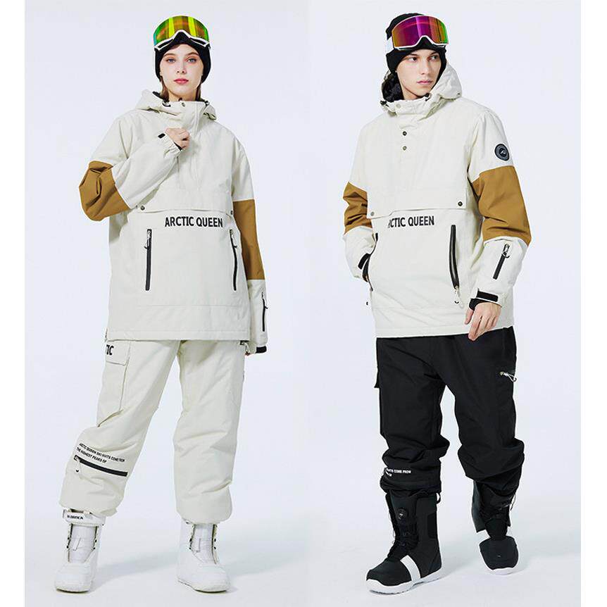 2024新款滑雪服女套装帽衫套头雪服男单板防水冬专业双板全套装备