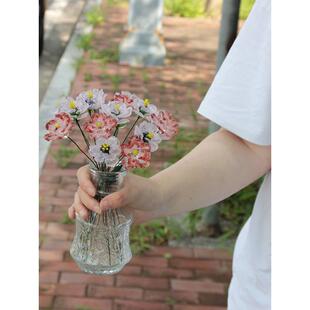 淄博琉璃手工玻璃花朵彷真花家居桌面装饰花瓶插花永生花摆件礼物