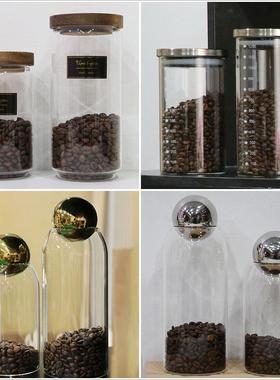 样板间厨房摆件咖啡储物罐玻璃罐橱柜装饰陈列样板房软装搭配饰