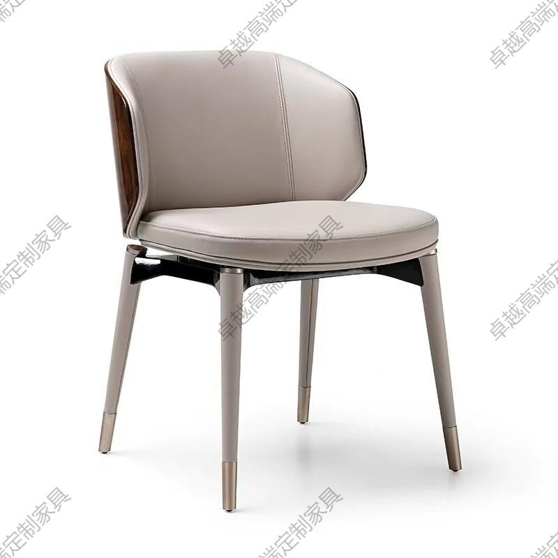 北欧轻奢饭厅白蜡木餐椅设计师样品屋展示中心洽谈休闲 桌椅不锈