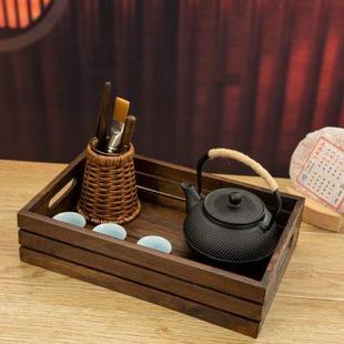 泰国进口实木托盘家用客厅茶几创意果盘长方形木质复古茶盘收纳盘