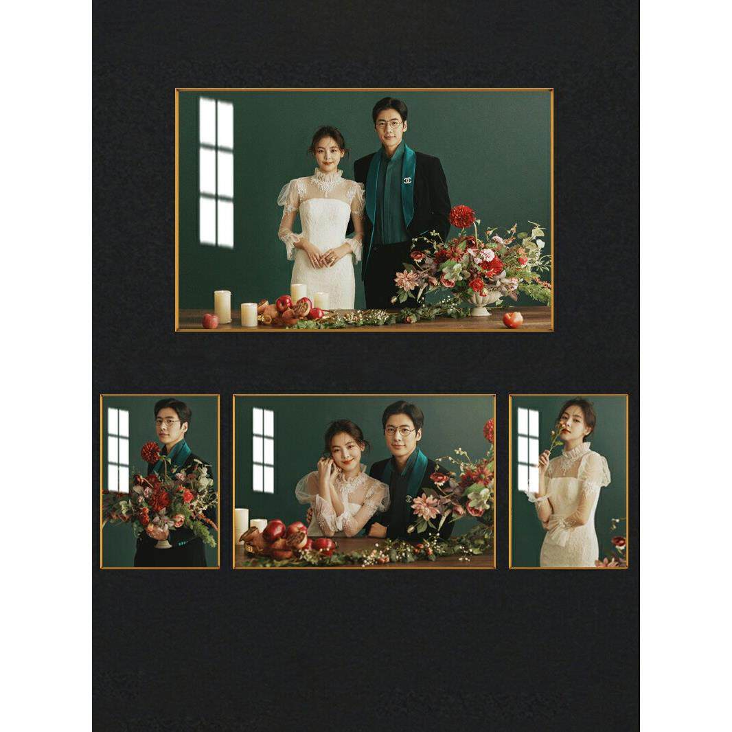 婚纱照框架墙挂大尺寸组合集婚纱照放大照片生产家庭肖像定制水晶