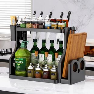 厨房置物架收纳调料多层筷子刀架多功能调味盒收纳架百货日用大全