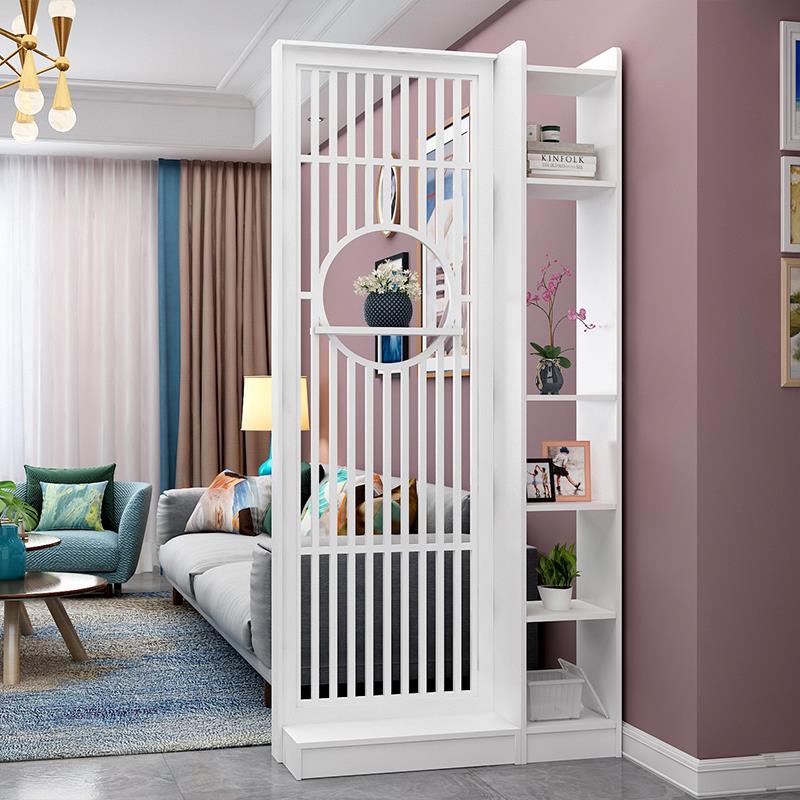 屏风隔断客厅进门遮挡装饰墙简约现代家用入户玄关镂空隔断置物架