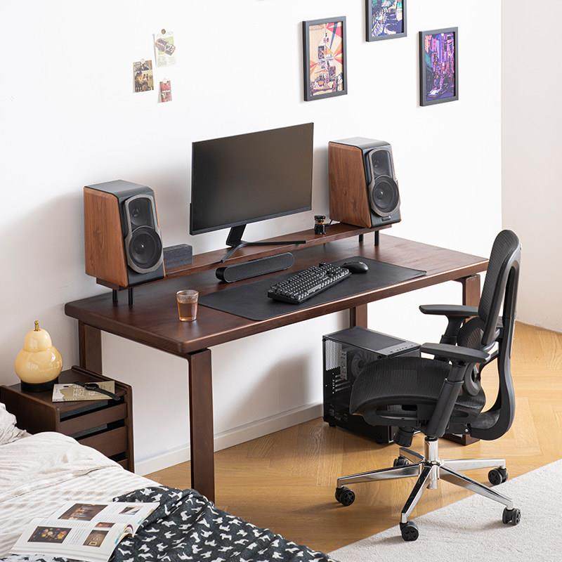 纯实木电脑桌工作台家用学生卧室学习书桌电竞桌办公桌子现代简约