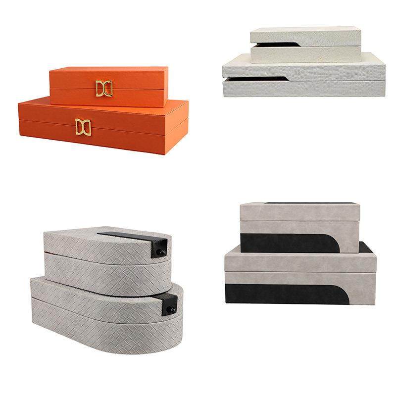 新中式木质皮革首饰收纳盒摆件样板房售楼部居家衣帽间桌面装饰品,家居饰品,饰品盒,淘宝优惠券,粉丝福利购,淘宝优惠卷