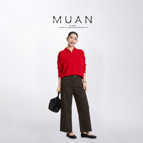 木岸muan阔腿牛仔裤春秋新款百搭简约直筒休闲裤女SJ-F8-8880