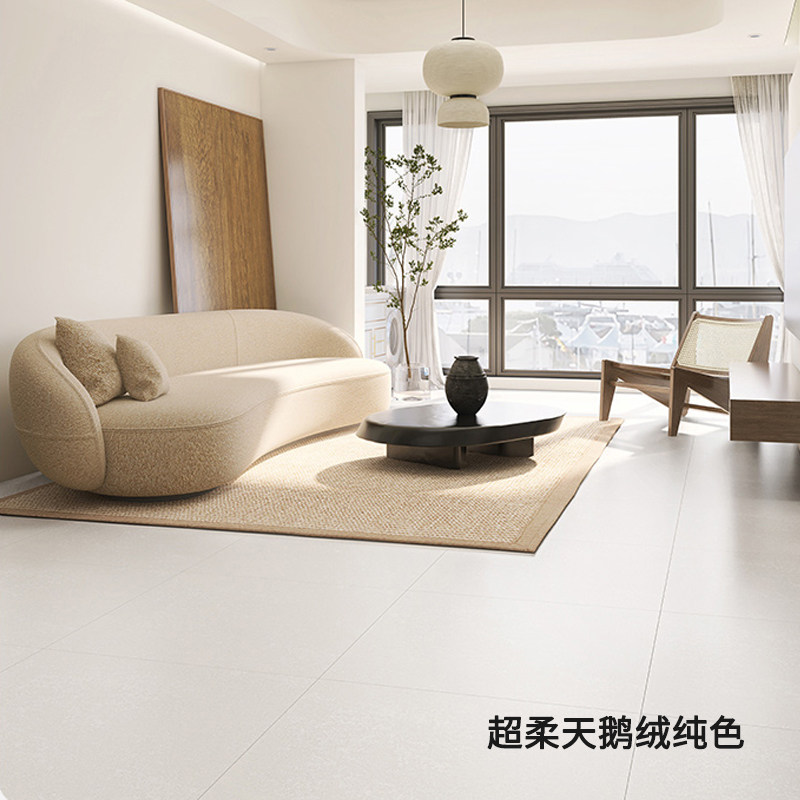 柔光肌肤釉纯色奶油风瓷砖800x800卧室客厅通铺地砖浴室墙砖1200