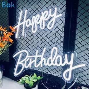 跨境新款happy birthday字母灯派对氛围装饰发光字霓虹灯造型