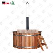 厂家发货 3人使用 耐高温 红杉表面 威帕桑拿浴缸浴桶 外置炉