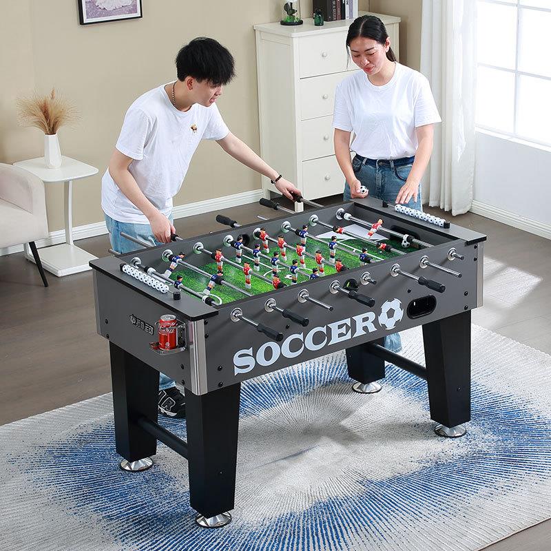 室内足球机1.4米大号成人桌上足球桌实木多层板烟雨灰soccertable