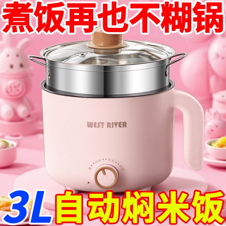 德国全自动蒸煮一体小电煮锅宿舍家用电热炉电饭煲电热火锅保温杯