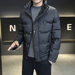 2025新品冬季羽绒服男加厚立领修身黑色外套冬季保暖鸭绒百搭上衣