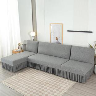 沙发套罩无扶手三座一贵妃折叠沙发盖布全包卍能通用防滑新款定制