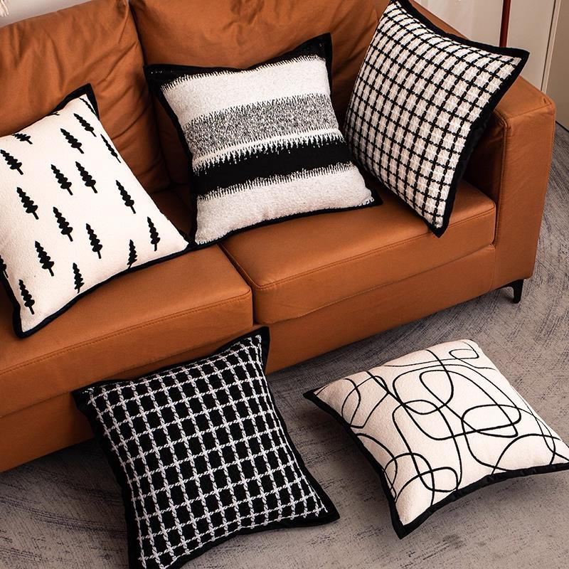 轻奢北欧风客厅沙发抱枕靠背垫样板房卧室床头靠垫套飘窗台靠枕