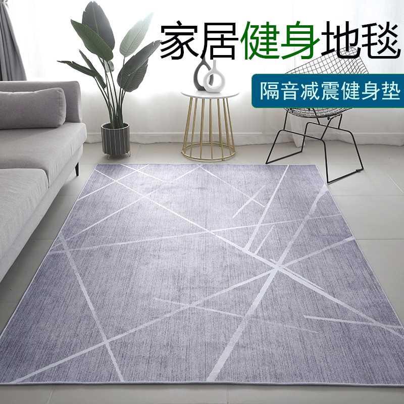刘教练同款健身地毯灰色几何印花卧室客厅书房大面积娱乐网红地垫