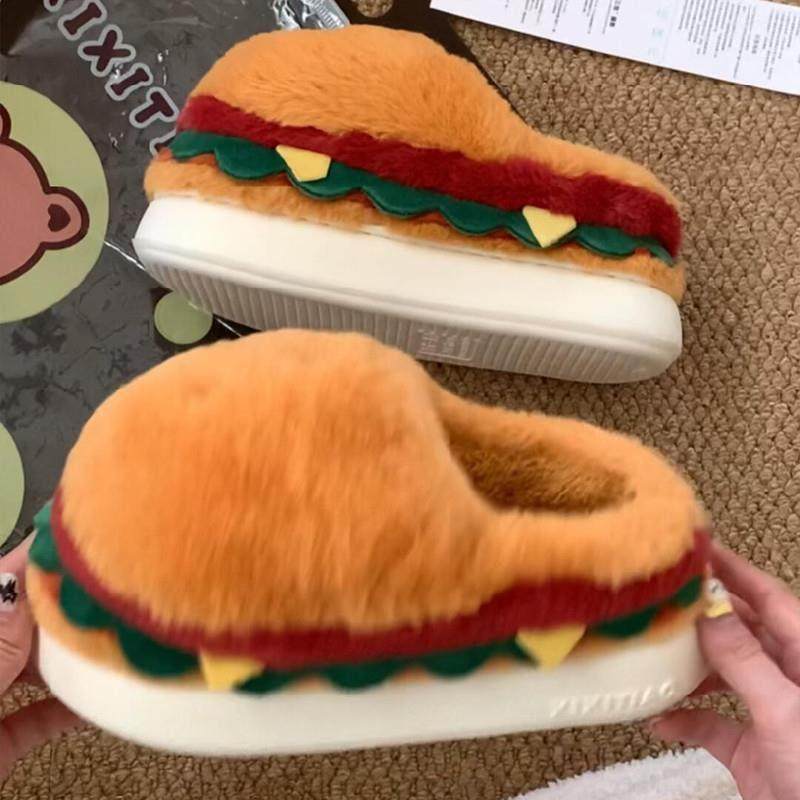 汉堡棉拖鞋男女冬学生创意毛绒保暖情侣家居室内棉鞋毛毛拖鞋厚底,居家布艺,居家棉拖/棉鞋,淘宝优惠券,粉丝福利购,淘宝优惠卷