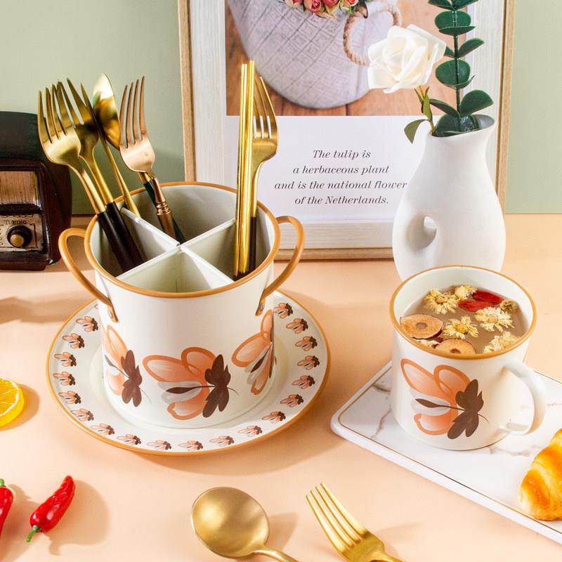 北欧风筷子笼高档商用筷架桌面刀叉筷子收纳桶铁艺家用沥水筷子筒,餐饮具,餐具笼/架,淘宝优惠券,粉丝福利购,淘宝优惠卷