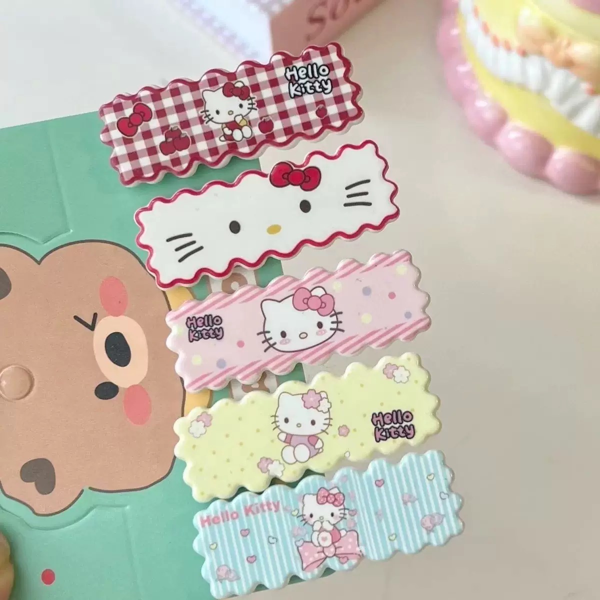 可爱kt猫亚克力儿童发夹不伤发女