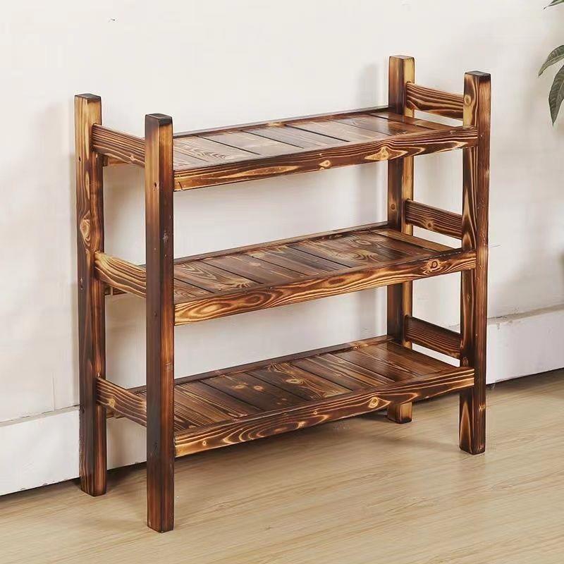 实木多层菜架火锅店专用2个起批碳化木餐饮采购配菜架厨房置物架