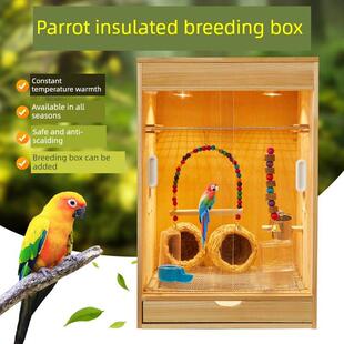 鹦鹉保温箱鸟笼过冬子实木繁殖箱专用育雏恒温饲养箱牡丹玄风冬天