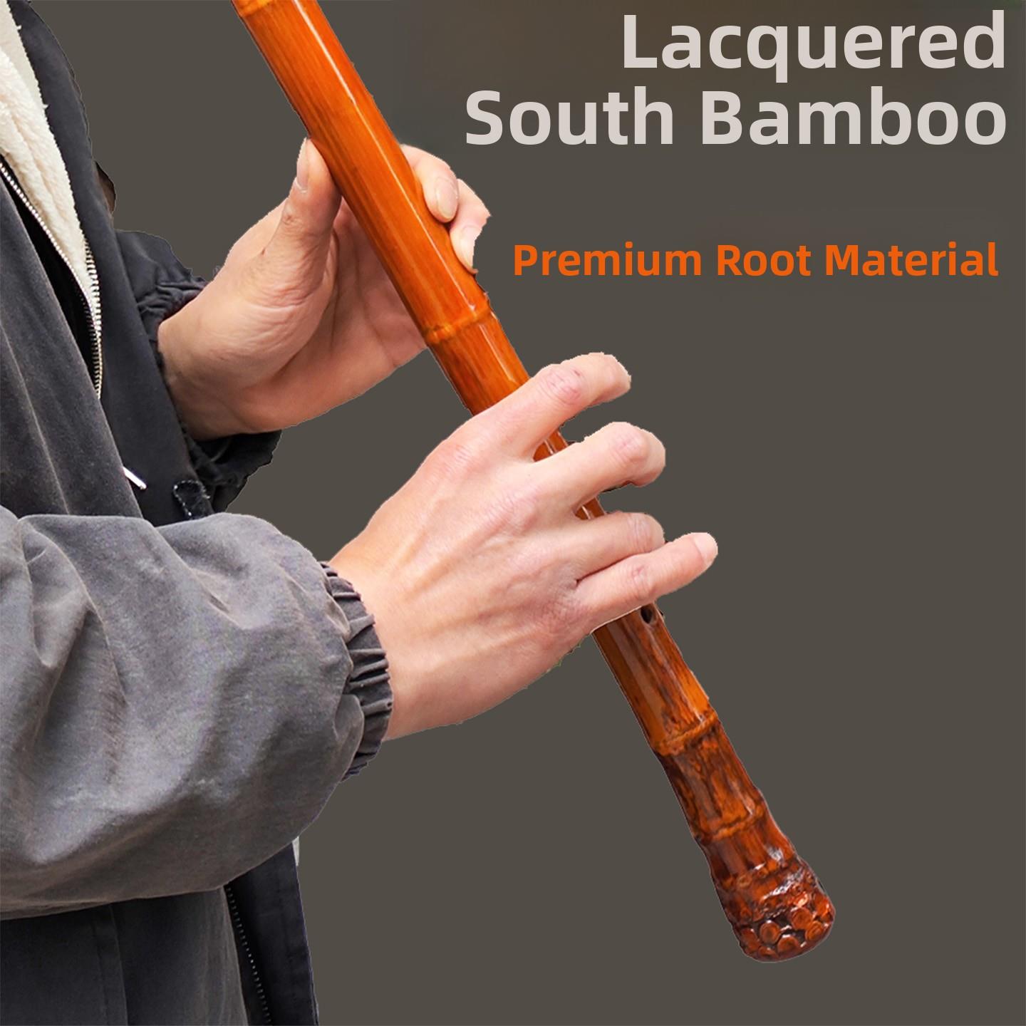 大漆南箫乐器初学入门专业演奏级8孔萧大头带竹子根部G调洞箫斑竹