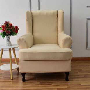 纯色老虎椅单人沙发椅套 阳台休闲椅卧室单椅套 美式网红高背椅套