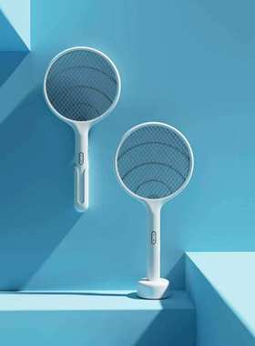 Qualitell质零电蚊拍 E1-可壁挂可诱蚊一拍两用,三层电网自动诱蚊