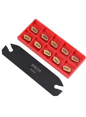 开槽切断工具 SPB326 26mm零件切断刀片 + 10X GTN-3 SP300刀片
