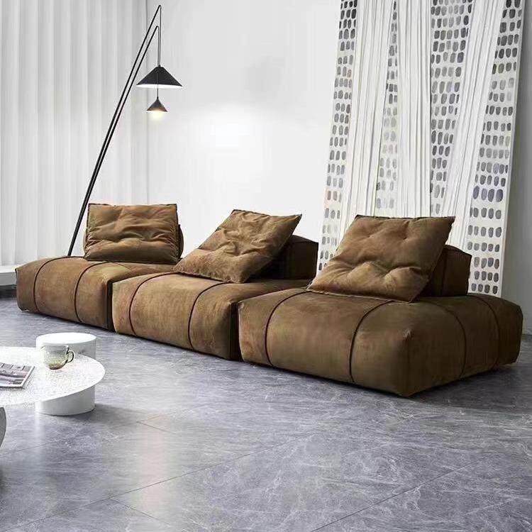 巴拿马模块沙发意式极简家用客厅磨砂布艺沙发设计师款豆腐方块组