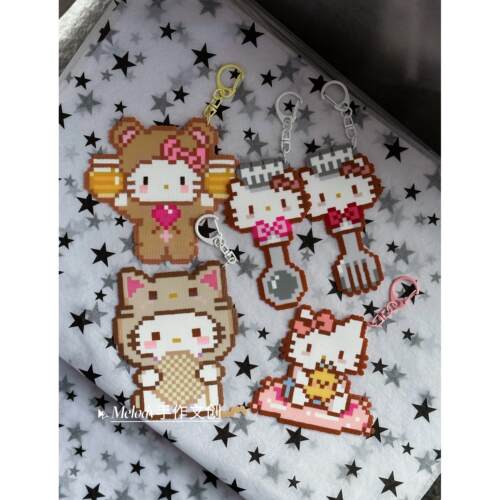 HelloKitty拼豆钥匙扣手工成品卡通挂件三丽鸥周边少女心包包挂饰