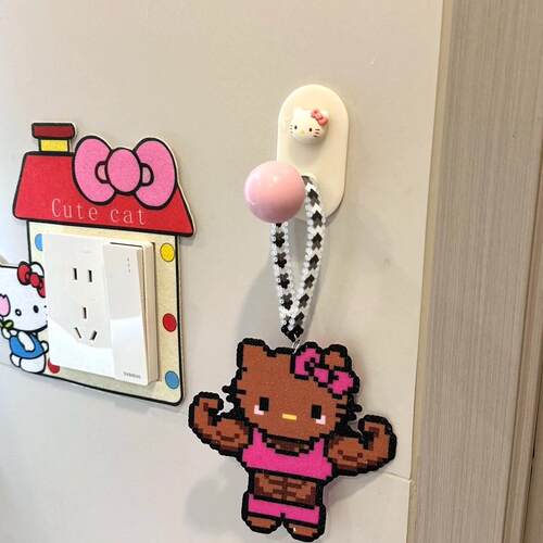 HelloKitty拼豆成品钥匙扣挂件包挂可爱送朋友礼物七夕Hello装饰