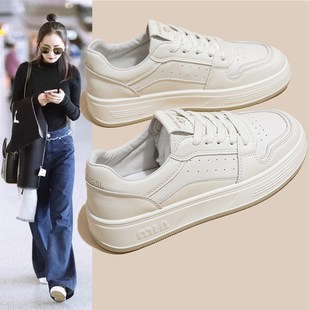 爆单老爹休闲运动板鞋 透气新款 女生百搭春秋平厚底2025夏季 小白鞋