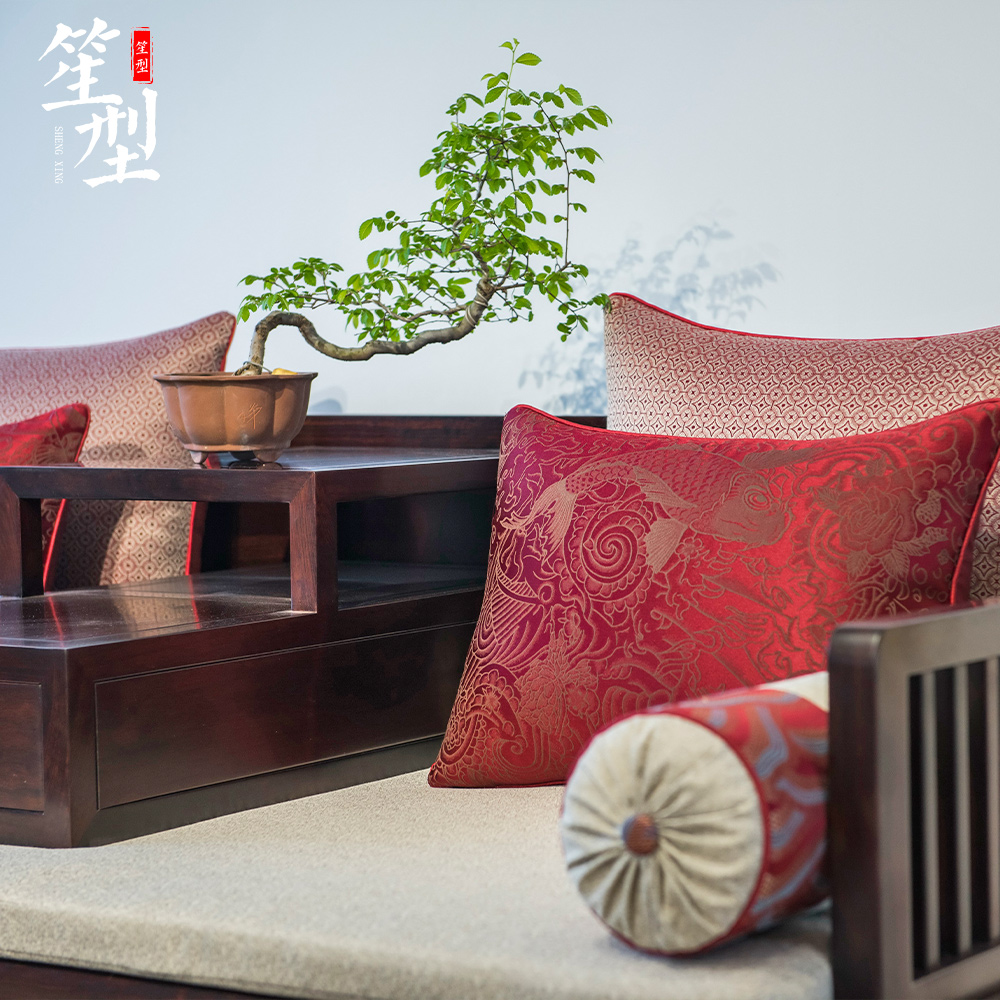 新中式罗汉床垫子带靠背红木沙发坐垫定制实木海绵垫飘窗垫乳胶垫