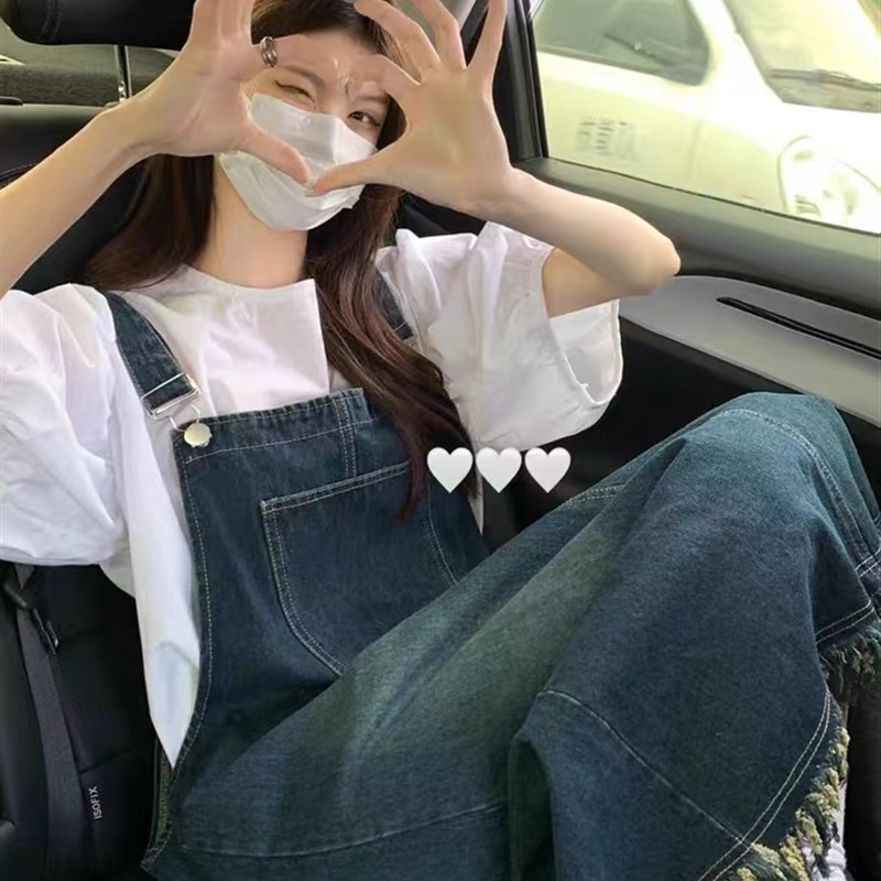 孕妇夏季小清新牛仔背带裙2023新款法式中长款复古韩版牛仔连衣裙图片
