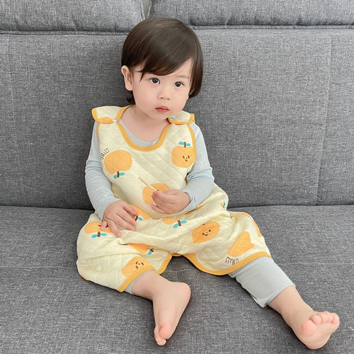 宝宝无袖睡袋春夏季婴儿背心肚围款马甲睡袋春秋四季通用薄款护肚