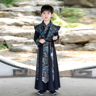 汉服男童春秋款 幼儿园走秀秋 中国风高端连体国学服演出服儿童古装