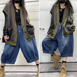 韩版 宽松加厚大尺码 复古全棉休闲百搭无袖 外 钮扣卫衣外套女秋冬款