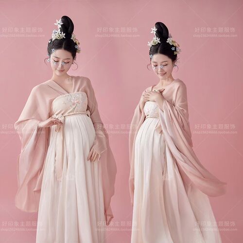 孕妇拍照服装新款影楼孕妈摄影写真新中式复古温柔仙气汉服孕妇照