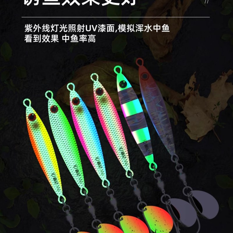 画纪小胖子海钓铁板饵马鲛鲅鱼远投快抽铁板路亚饵慢摇岸投夜光UV