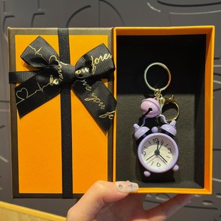 超逗熊迷你小闹钟汽车钥匙扣情侣包包可爱创意精致饰品挂件钥匙链