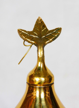 铜葫芦摆件大小号开口光面带叶铜葫芦家居装饰工艺品客厅摆件