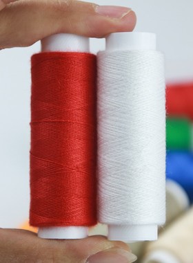 小卷彩色家用手工缝衣线缝纫机线402涤纶白线细线黑色手缝针线