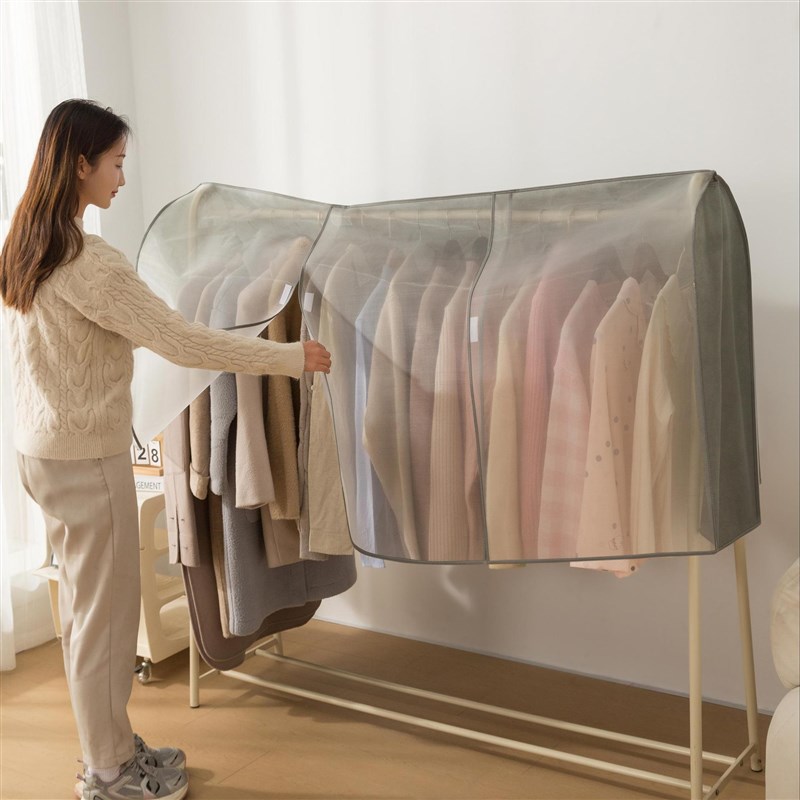 落地衣架防尘罩家用网纱卧室晾衣架遮盖布挂衣架防尘罩2025新款防