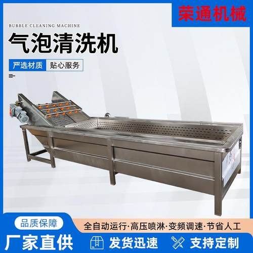 全自动气泡喷淋清洗机红枣辣椒毛豆连续式清洗设备清洗风干机器