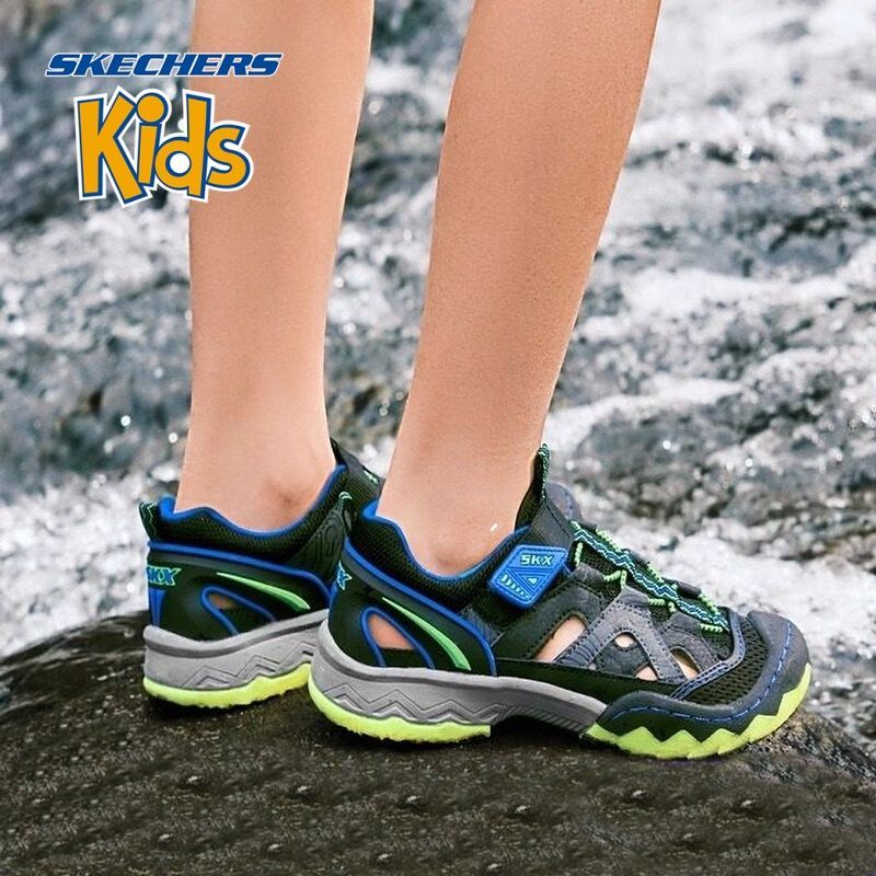 Skechers斯凯奇男童夏款户外复古渔夫鞋魔术贴包头凉鞋407031L图片