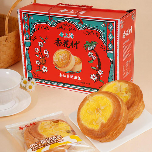 杏花村食品杏仁蛋挞面包早餐整箱糕点下午茶点心手撕零食代餐速食